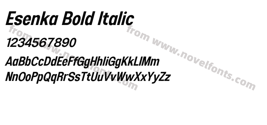 Esenka Bold ItalicPreview