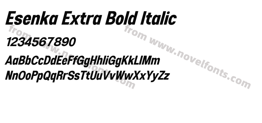 Esenka Extra Bold ItalicPreview