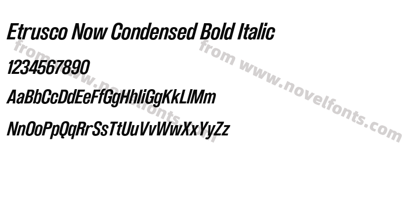 Etrusco Now Condensed Bold ItalicPreview