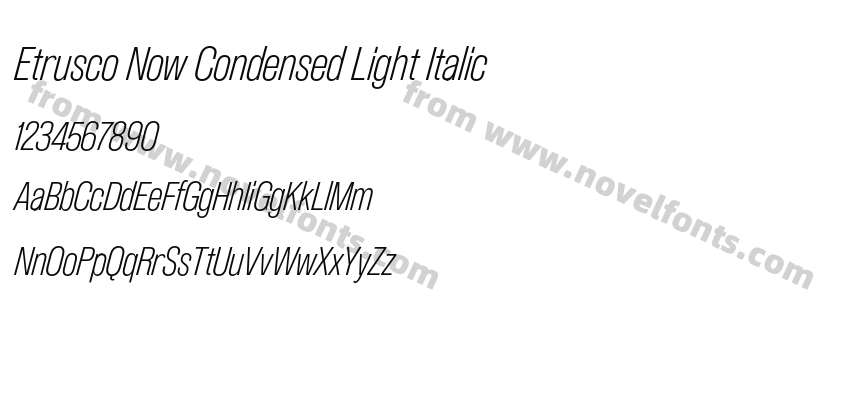 Etrusco Now Condensed Light ItalicPreview