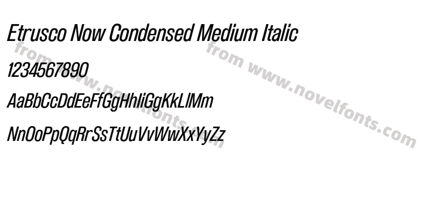 Etrusco Now Condensed Medium ItalicPreview