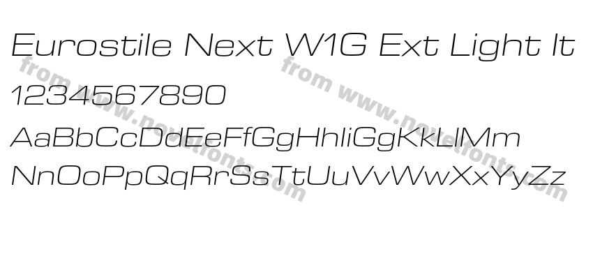 Eurostile Next W1G Ext Light ItPreview