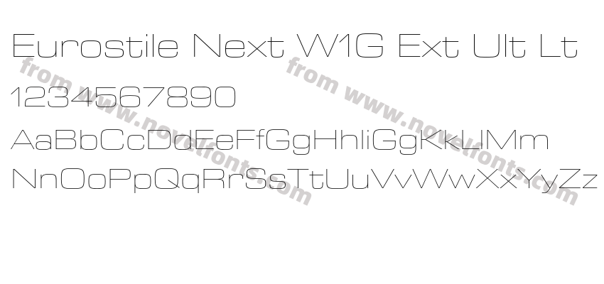 Eurostile Next W1G Ext Ult LtPreview