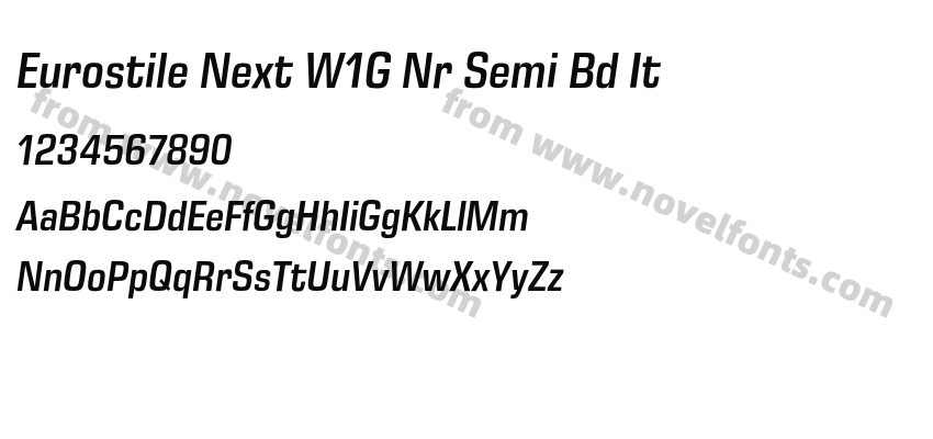 Eurostile Next W1G Nr Semi Bd ItPreview
