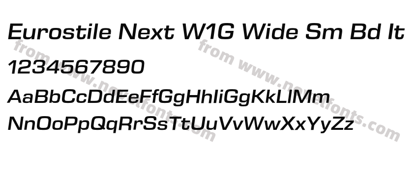 Eurostile Next W1G Wide Sm Bd ItPreview