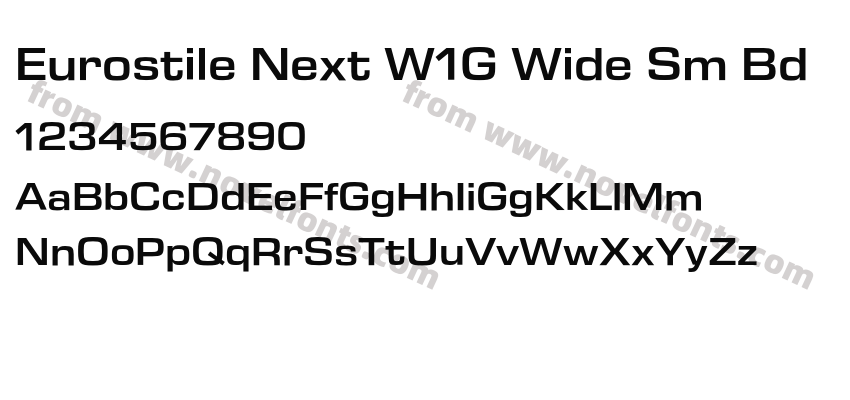 Eurostile Next W1G Wide Sm BdPreview