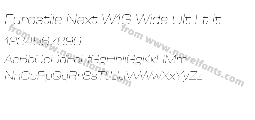 Eurostile Next W1G Wide Ult Lt ItPreview