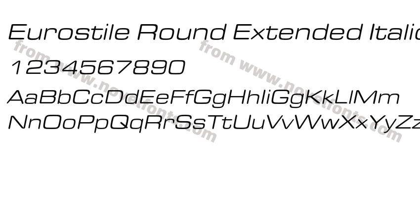 Eurostile Round Extended ItalicPreview