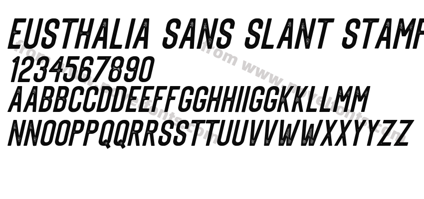 Eusthalia Sans Slant StampedPreview