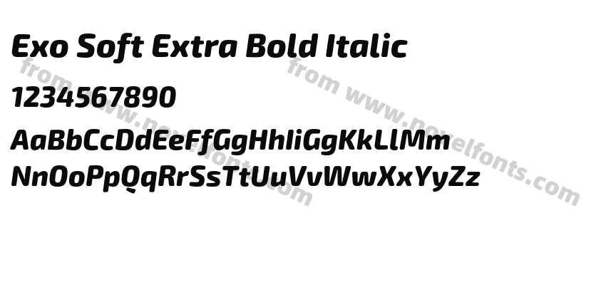 Exo Soft Extra Bold ItalicPreview