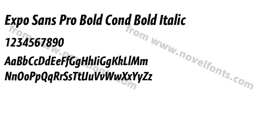 Expo Sans Pro Bold Cond Bold ItalicPreview