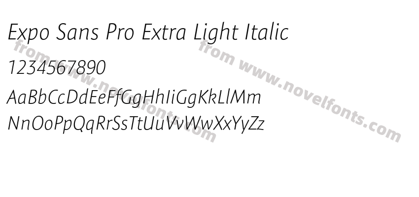 Expo Sans Pro Extra Light ItalicPreview