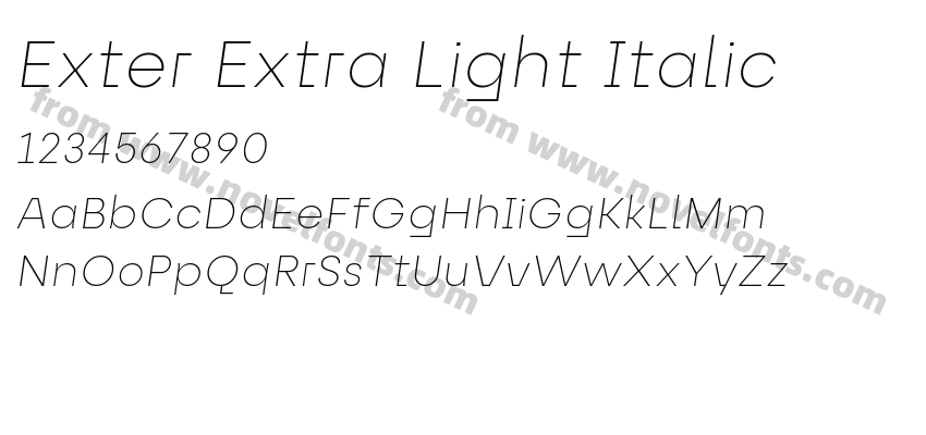 Exter Extra Light ItalicPreview
