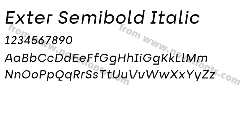 Exter Semibold ItalicPreview