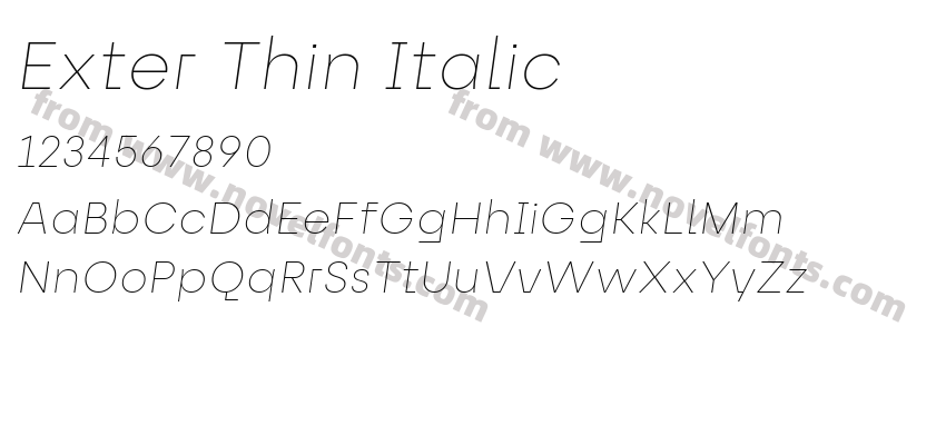Exter Thin ItalicPreview