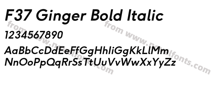 F37 Ginger Bold ItalicPreview