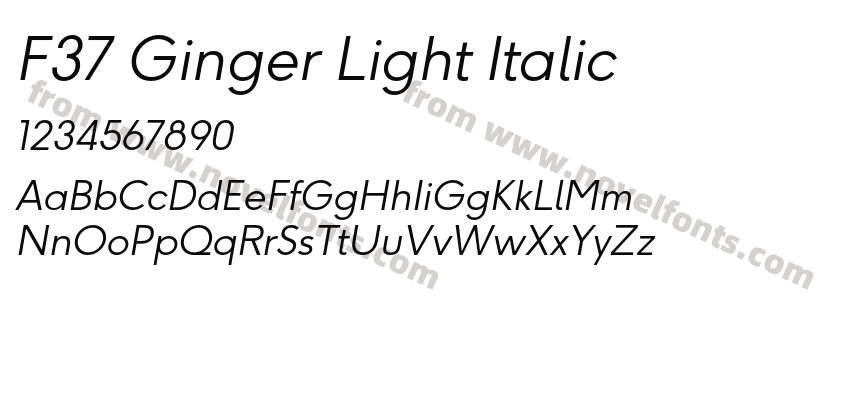 F37 Ginger Light ItalicPreview