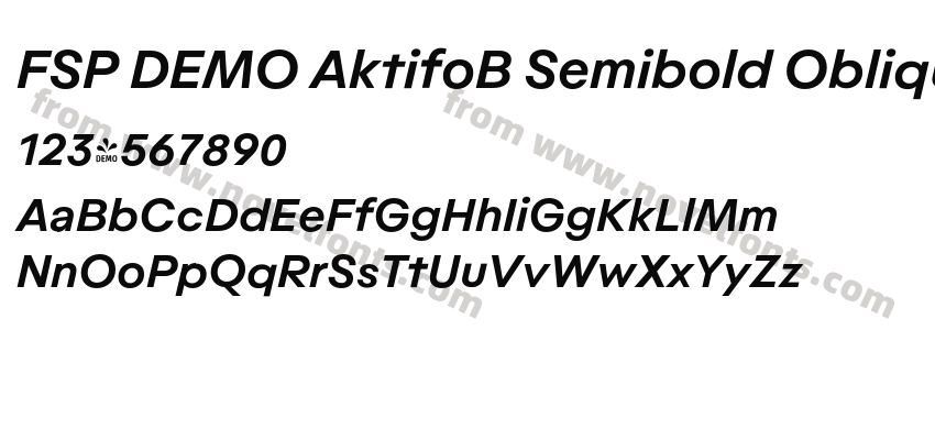 FSP DEMO AktifoB Semibold Oblique RegularPreview