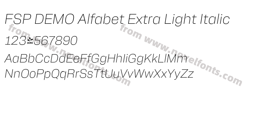 FSP DEMO Alfabet Extra Light ItalicPreview
