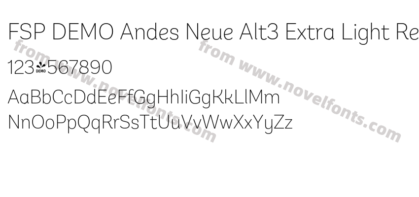 FSP DEMO Andes Neue Alt3 Extra Light RegularPreview