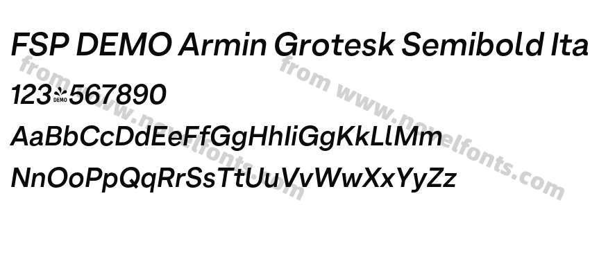 FSP DEMO Armin Grotesk Semibold ItalicPreview