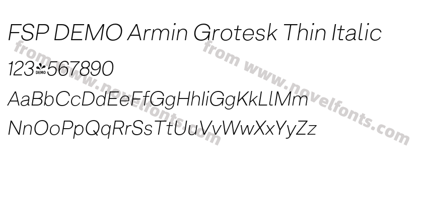 FSP DEMO Armin Grotesk Thin ItalicPreview