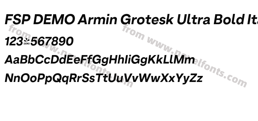 FSP DEMO Armin Grotesk Ultra Bold ItalicPreview