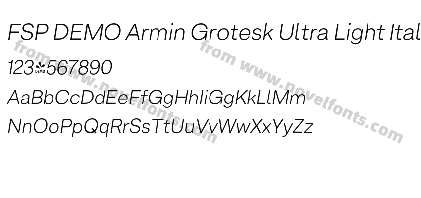 FSP DEMO Armin Grotesk Ultra Light ItalicPreview