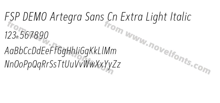 FSP DEMO Artegra Sans Cn Extra Light ItalicPreview