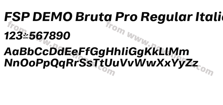 FSP DEMO Bruta Pro Regular Italic BoldPreview