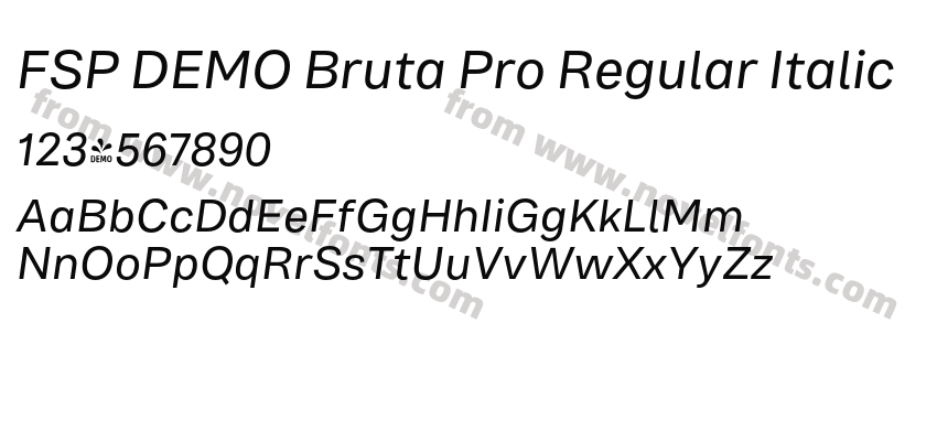 FSP DEMO Bruta Pro Regular ItalicPreview