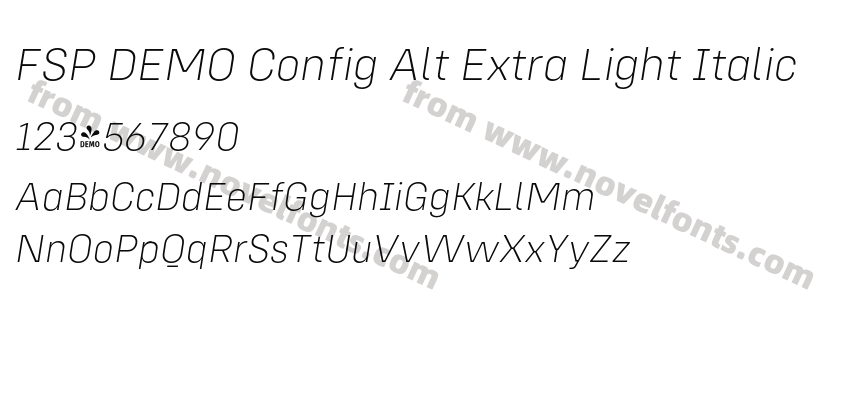 FSP DEMO Config Alt Extra Light ItalicPreview
