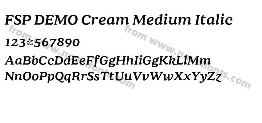 FSP DEMO Cream Medium ItalicPreview