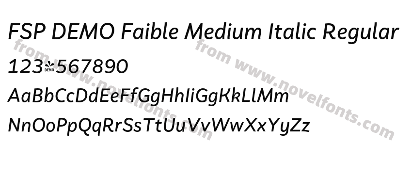 FSP DEMO Faible Medium Italic RegularPreview