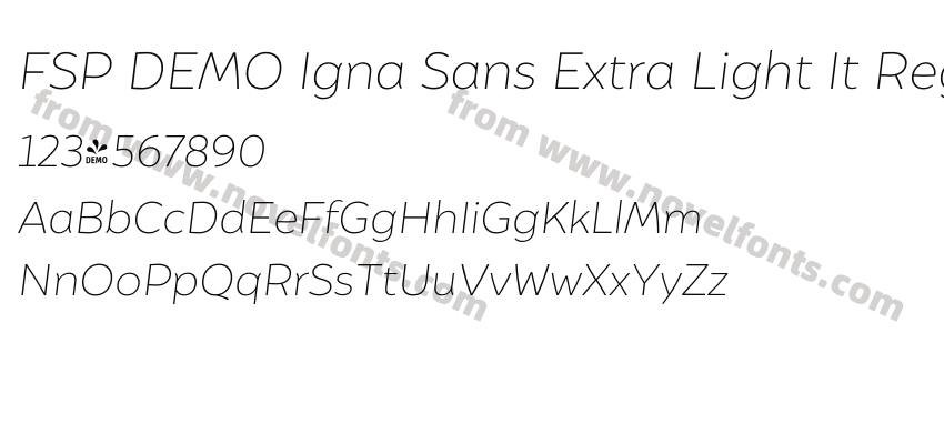 FSP DEMO Igna Sans Extra Light It RegularPreview