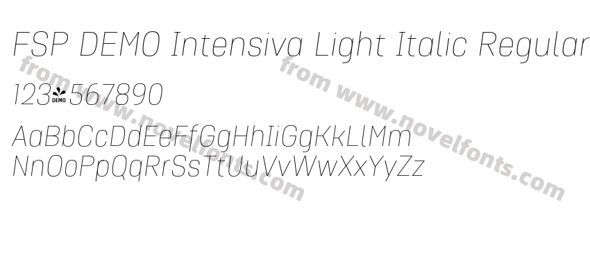 FSP DEMO Intensiva Light Italic RegularPreview