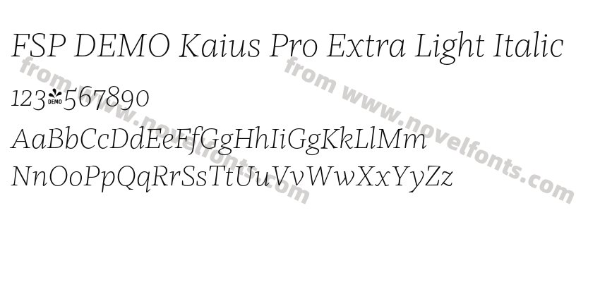 FSP DEMO Kaius Pro Extra Light ItalicPreview