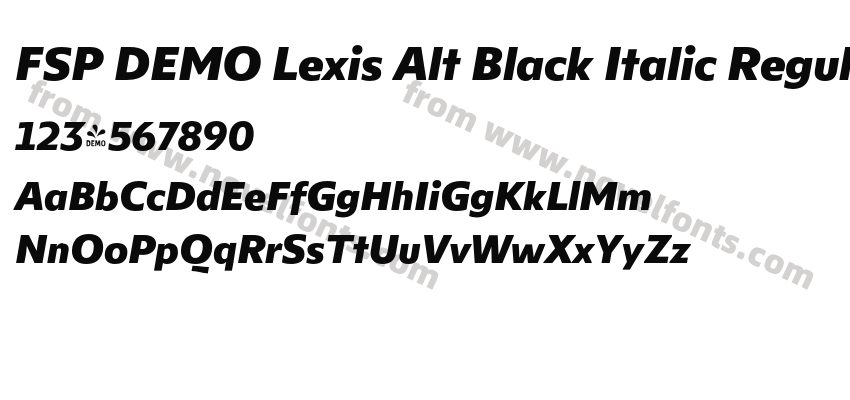 FSP DEMO Lexis Alt Black Italic RegularPreview