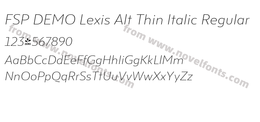 FSP DEMO Lexis Alt Thin Italic RegularPreview