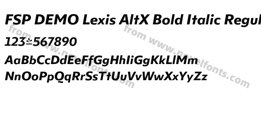 FSP DEMO Lexis AltX Bold Italic RegularPreview