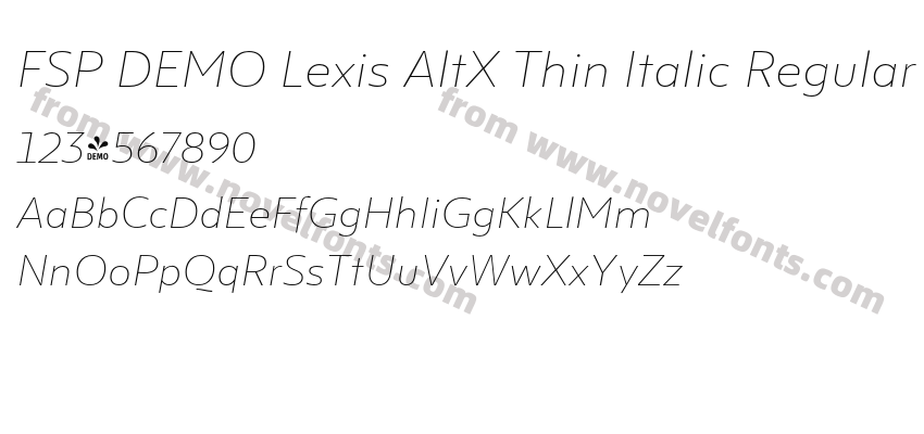 FSP DEMO Lexis AltX Thin Italic RegularPreview
