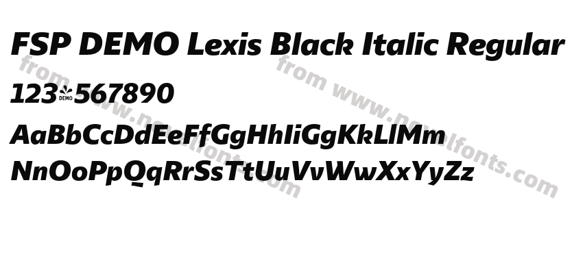 FSP DEMO Lexis Black Italic RegularPreview