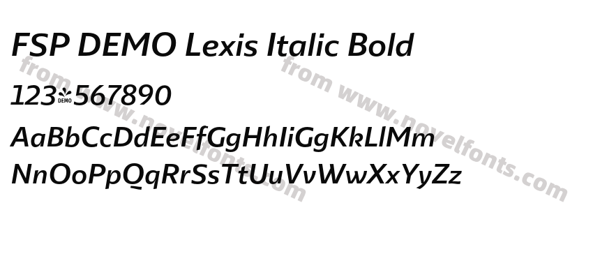 FSP DEMO Lexis Italic BoldPreview