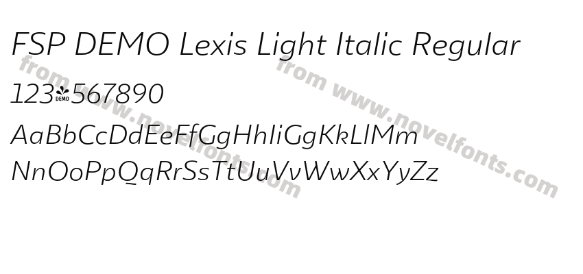 FSP DEMO Lexis Light Italic RegularPreview