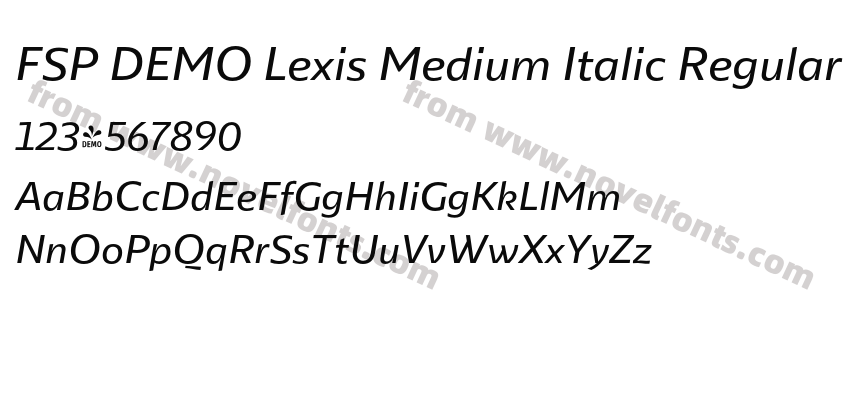 FSP DEMO Lexis Medium Italic RegularPreview