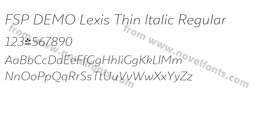 FSP DEMO Lexis Thin Italic RegularPreview