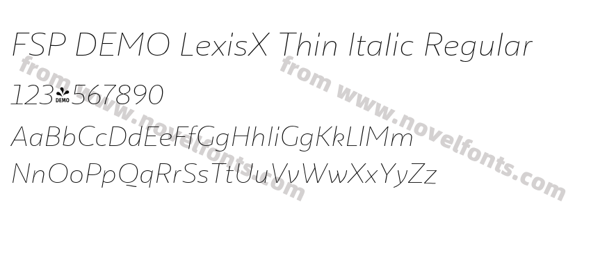 FSP DEMO LexisX Thin Italic RegularPreview