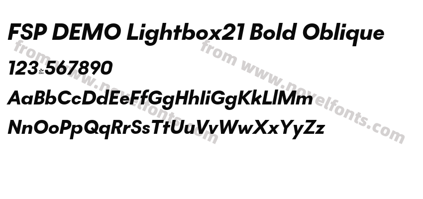 FSP DEMO Lightbox21 Bold ObliquePreview