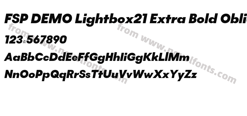FSP DEMO Lightbox21 Extra Bold ObliquePreview