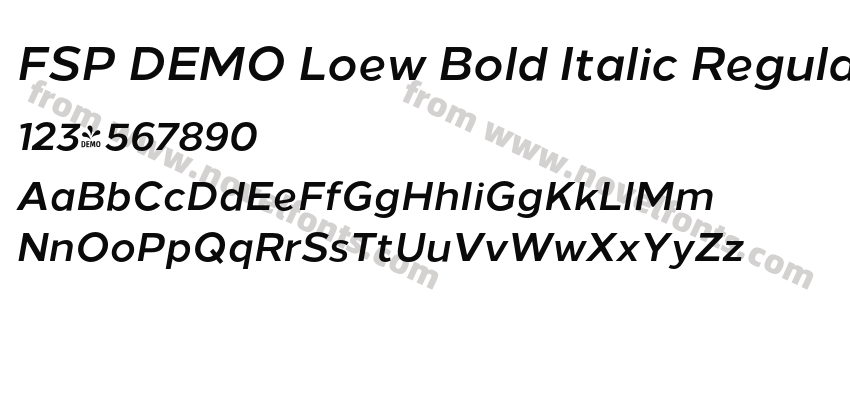 FSP DEMO Loew Bold Italic RegularPreview